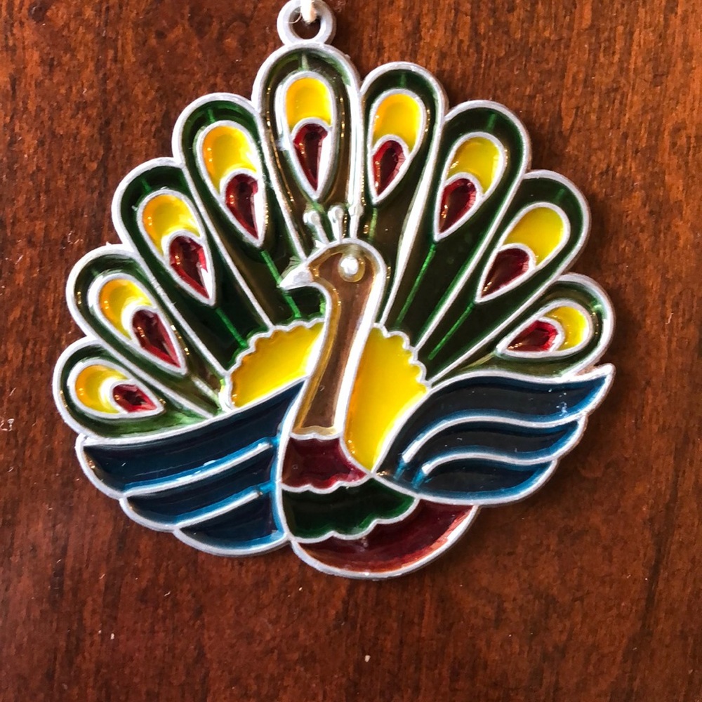 Peacock window sun catcher